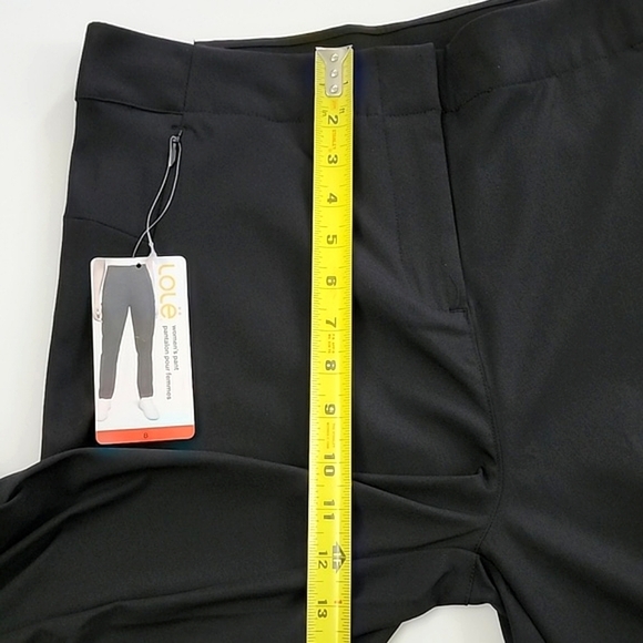 NWT LOLE Women's Black Lightweight Dress Pants Tapered Legs Zip Pockets Size 8 - Picture 15 of 16